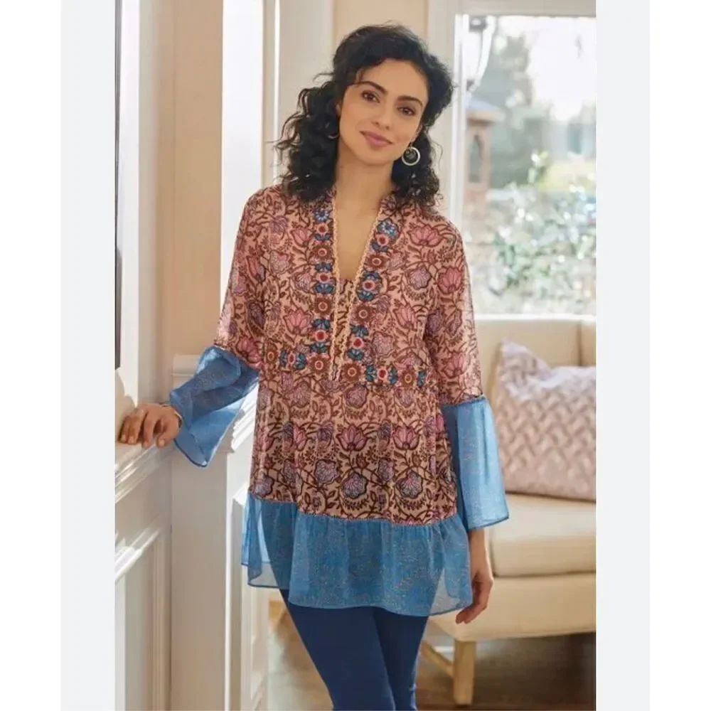 ✨Soft Surroundings Boho Pergola Top Tank Combo Multi Floral✨